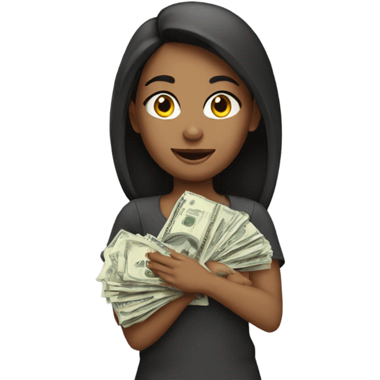 Girl with money emoji