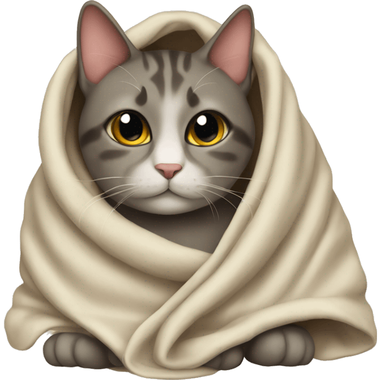 Cat with blanket emoji