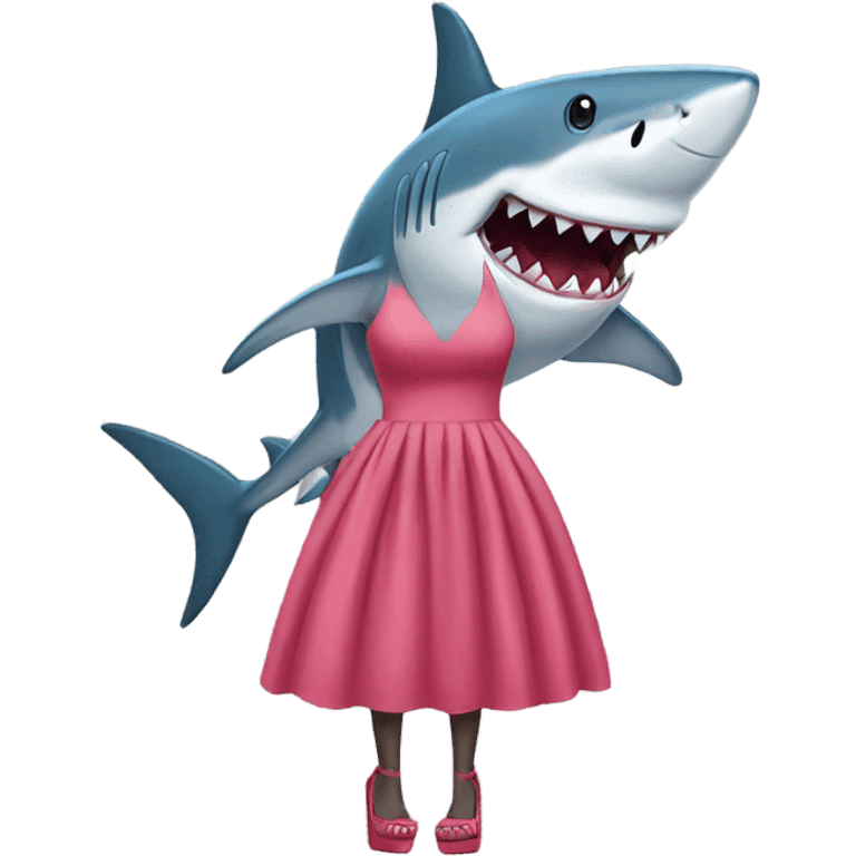 Shark wearing a dress and platform heels  emoji