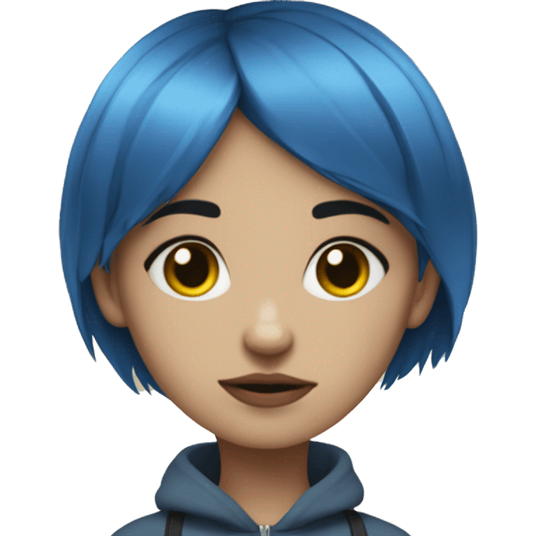 puk gohic girl with short blue hair emoji