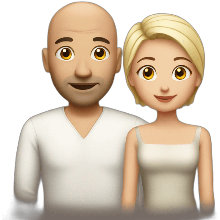 Bald man and his young wife emoji