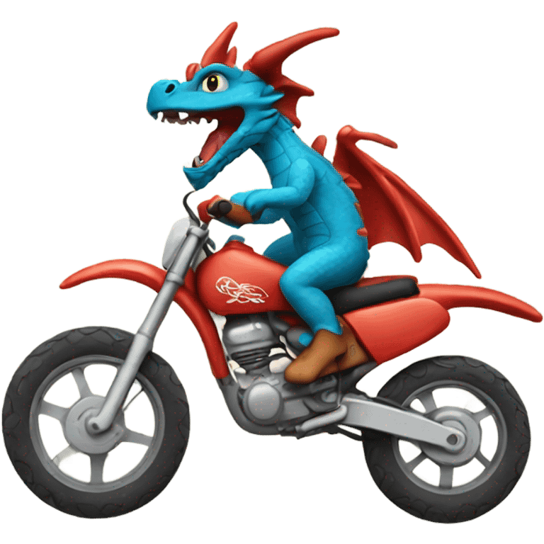 Dragon riding dirt bike emoji