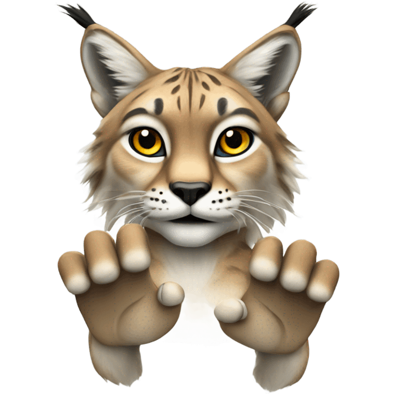 Lynx with hands out emoji