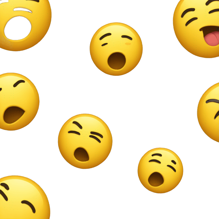 round yellow bored yawning minimalistic emoji