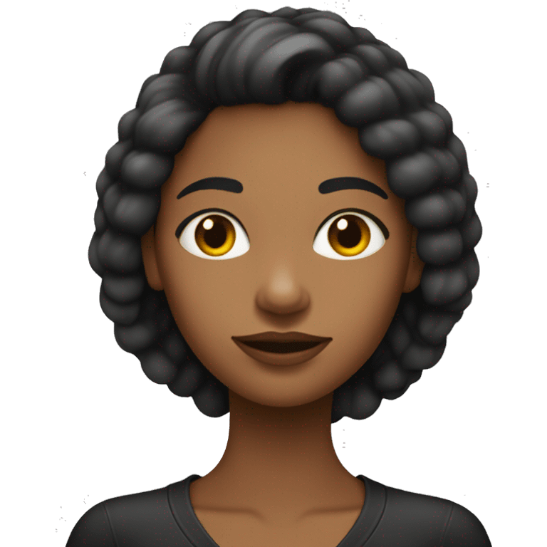 mujer joven con pelo negro largo liso y color de piel blanca emoji