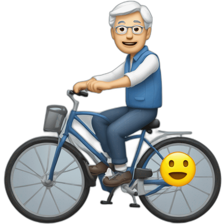 un vieil homme sur un vélo électrique emoji