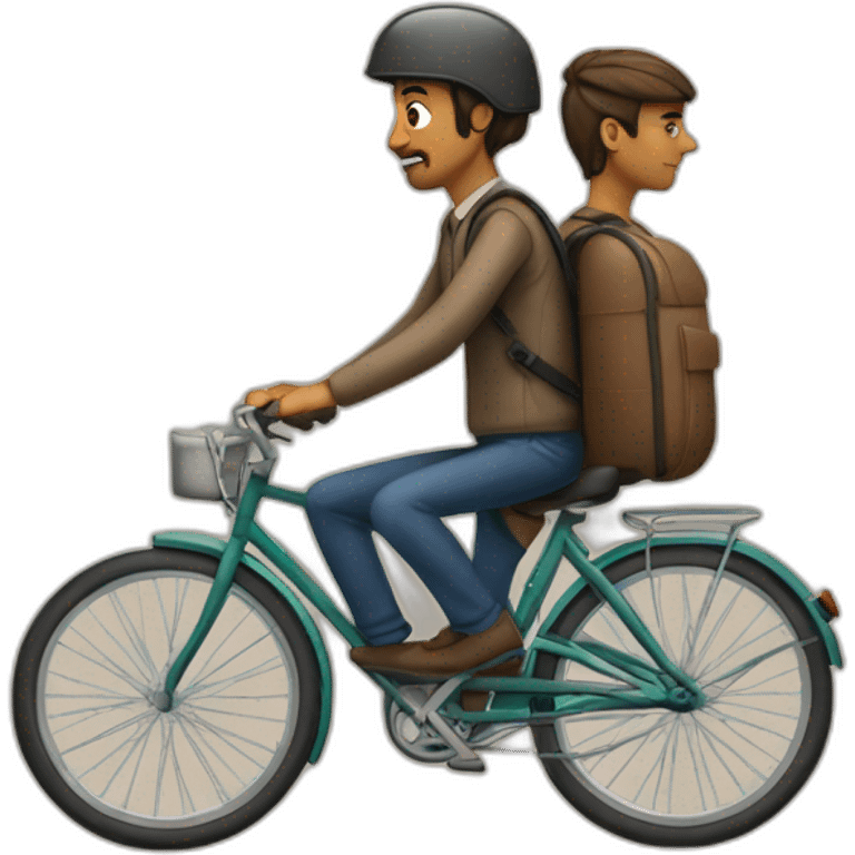 des immigrés sur un vélo emoji