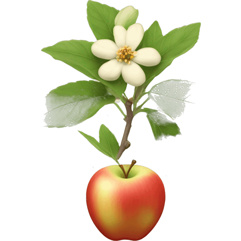 Apple Emoji ashwagandha with flower emoji