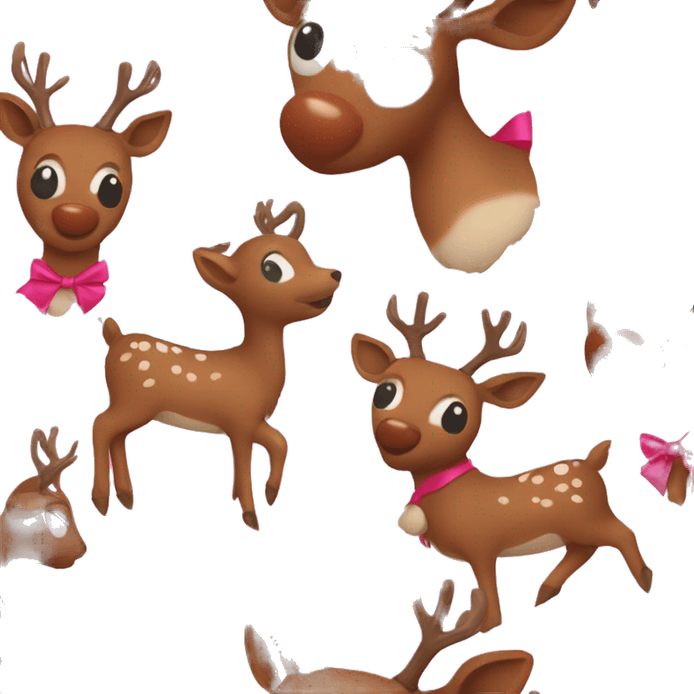 Rudolph with pink bow emoji