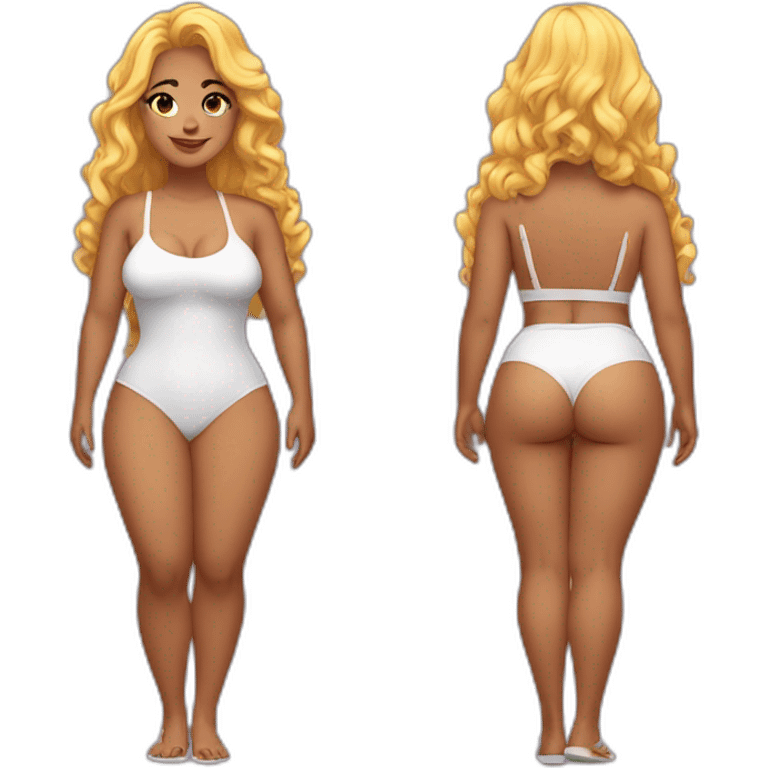 Full body Curvy beauty both sides emoji