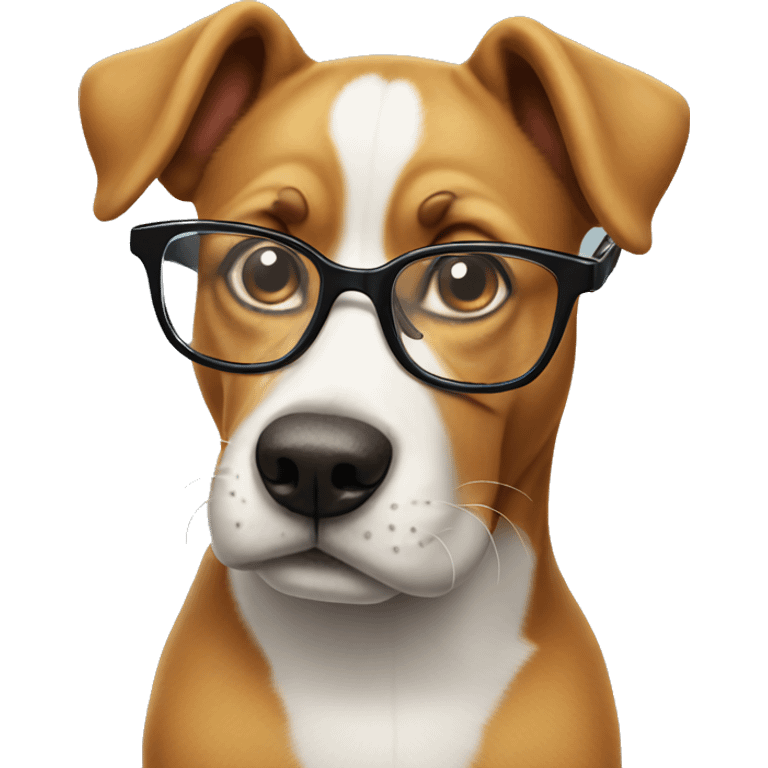 Dog wearing glasses  emoji