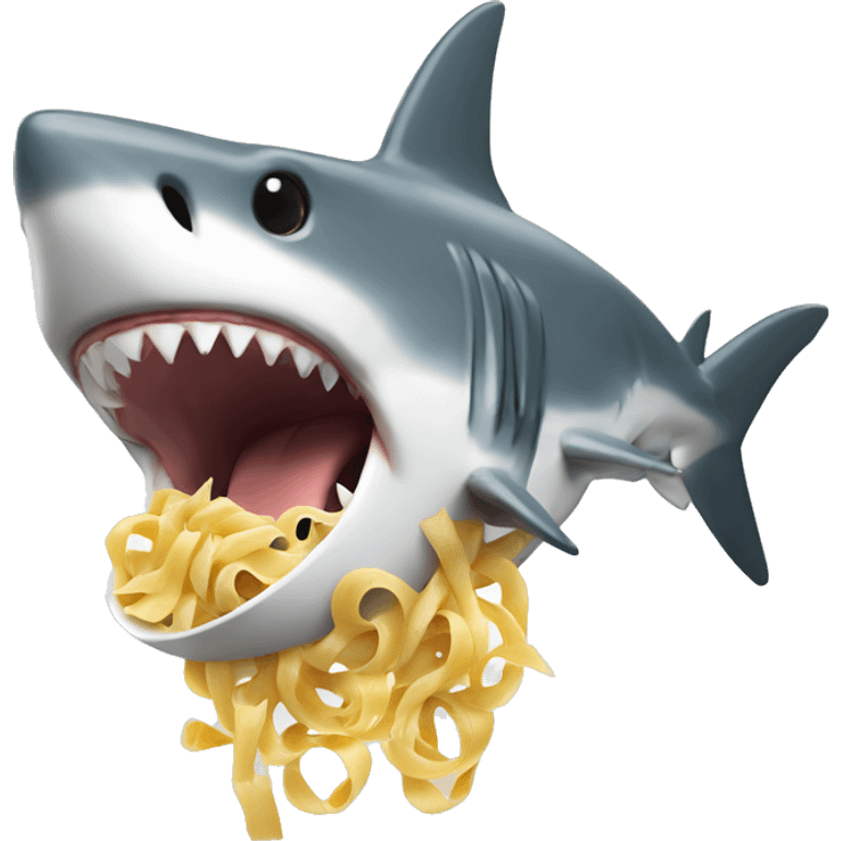 Shark eating pasta  emoji