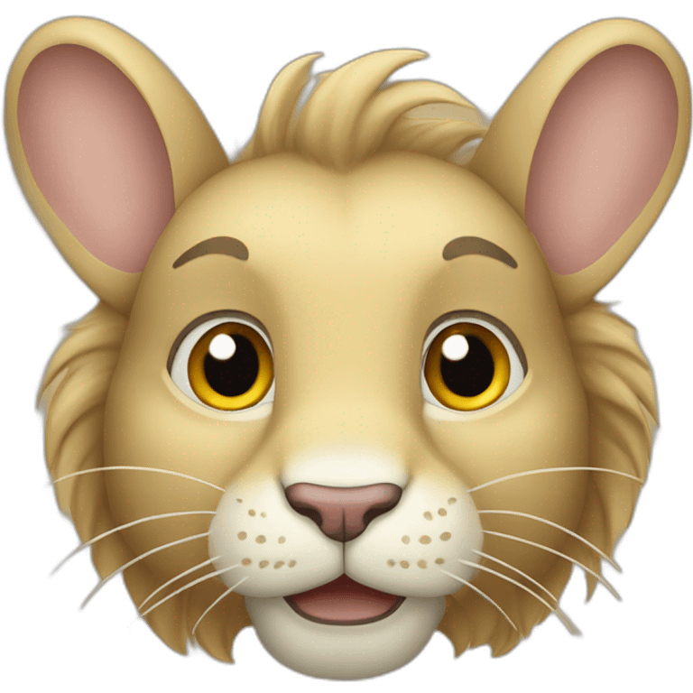 Lapin tête de lion beige emoji