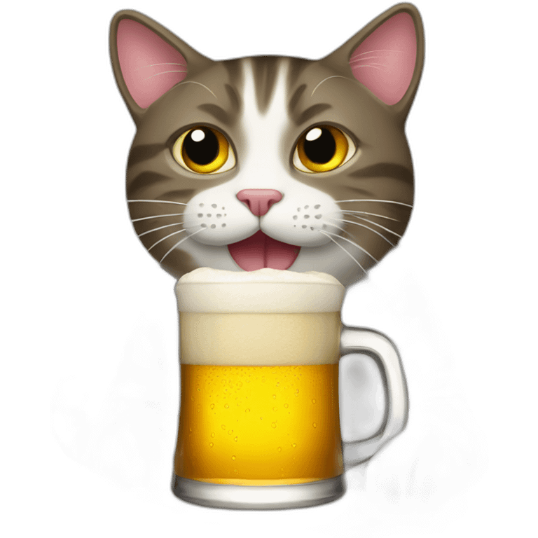 cat drinking beer emoji