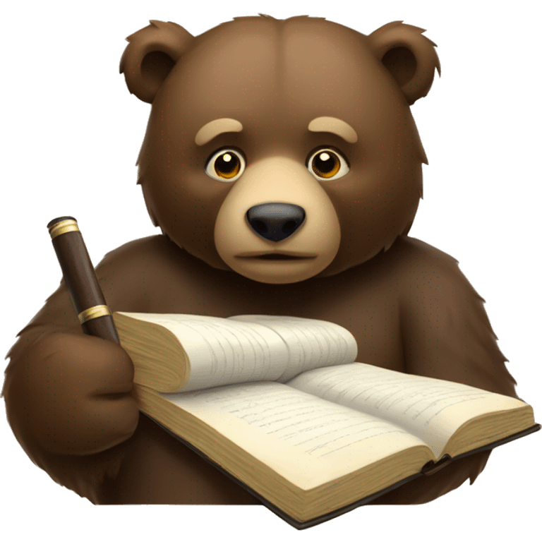 Bear studying law emoji