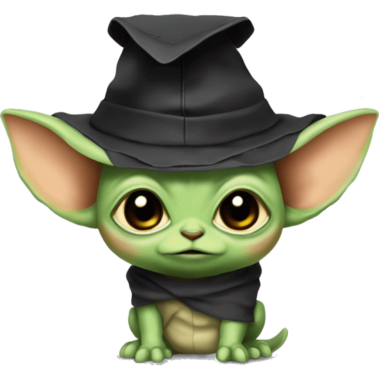 cuty chamaleon similar to baby yoda style with a university mortarboard emoji