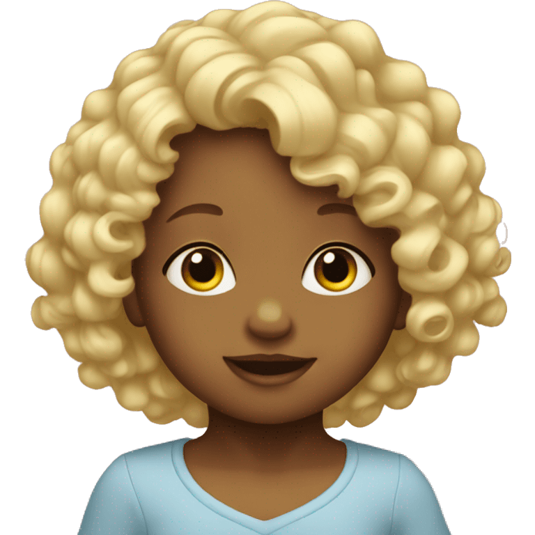 a baby with blonde curly hair  emoji