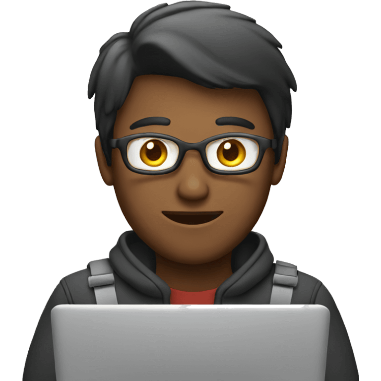 man with laptop and settings emoji