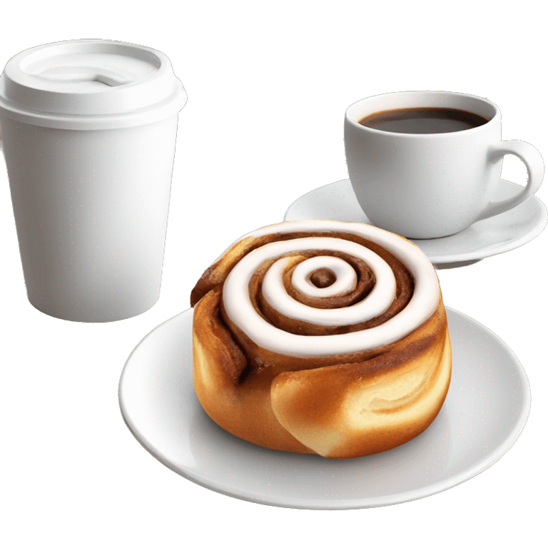 Cinnamon Roll next to coffee emoji