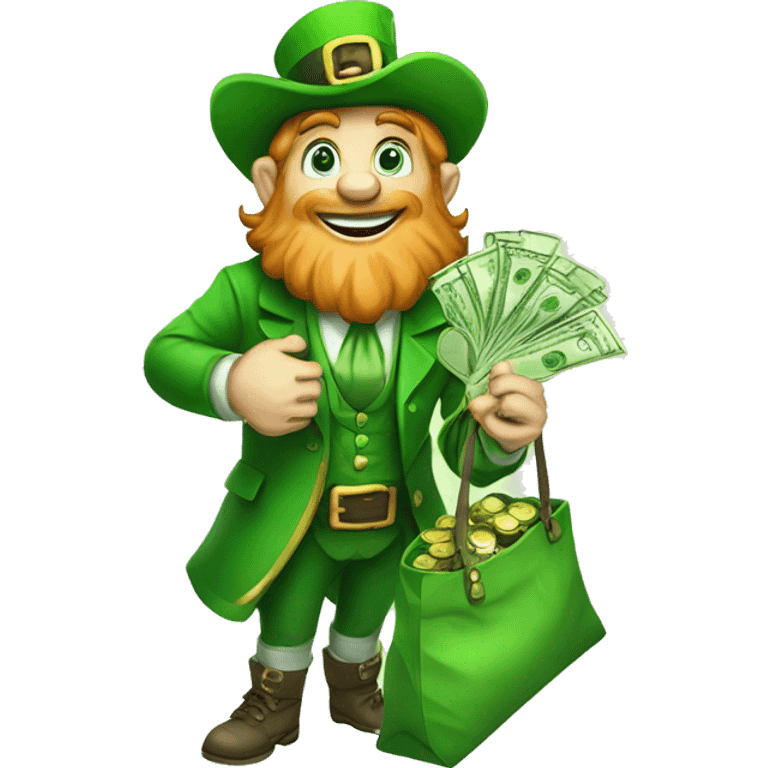 leprechaun with bag of money emoji