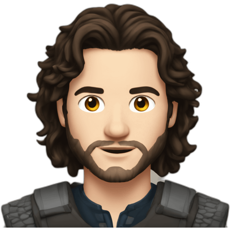 Kit Harrington with long hair emoji