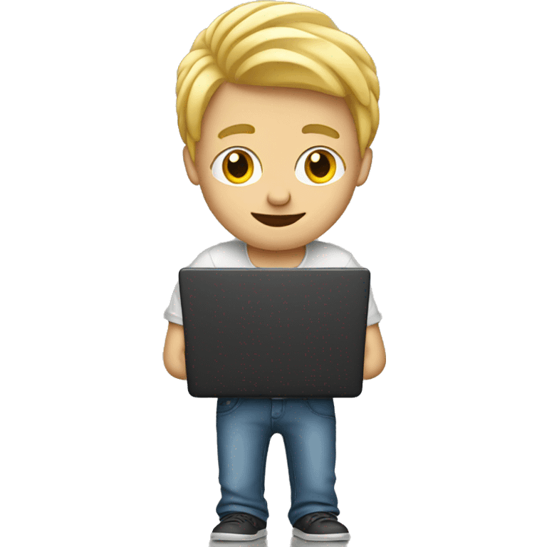 blonde guy with laptop emoji