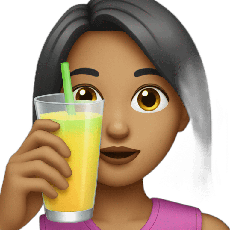 girl-drinking-juice emoji