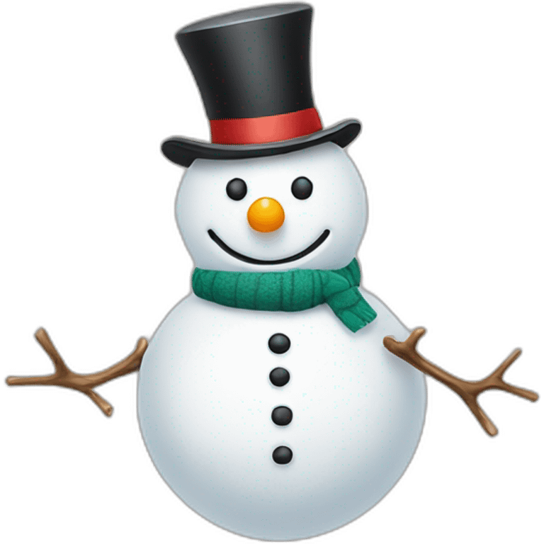 Snowman with a smiley face emoji