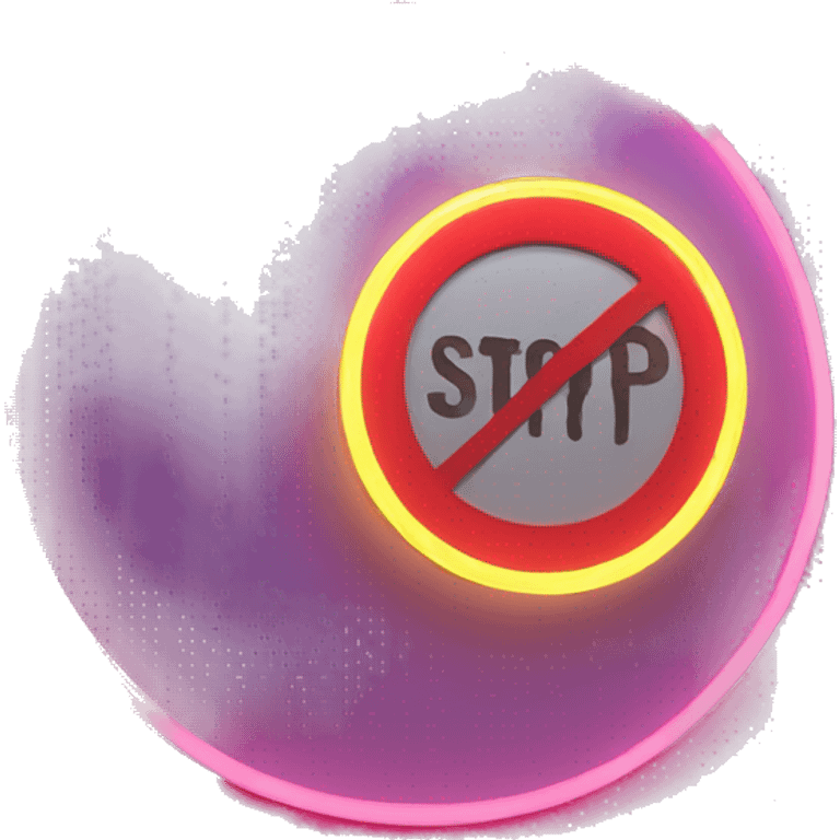 stop sign glowing neon emoji