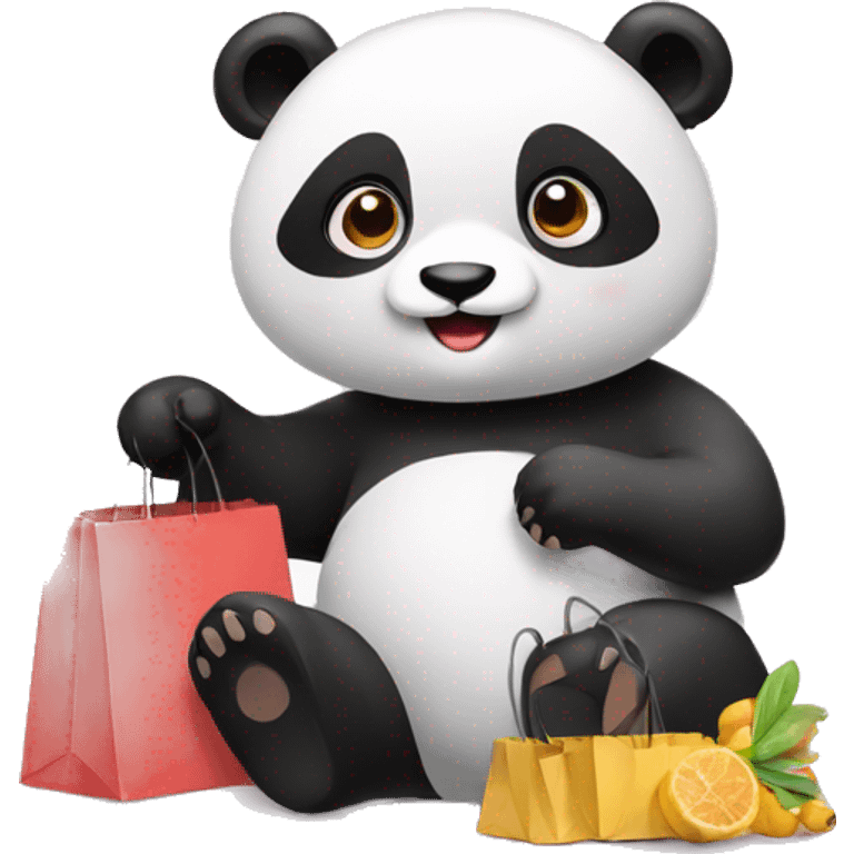 Panda shopping online  emoji