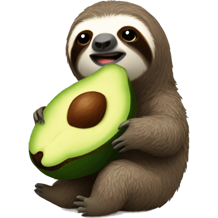 A sloth eating an avocado  emoji