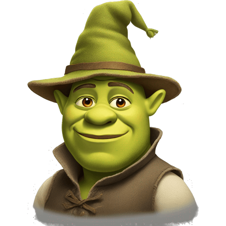 Shrek wearing a long hat emoji