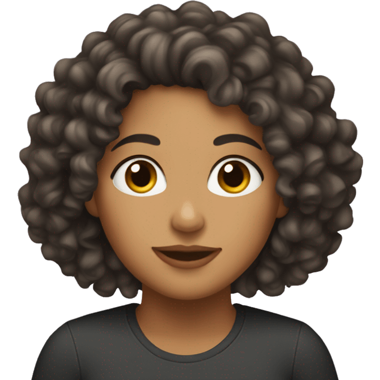 Latina with curly hair emoji