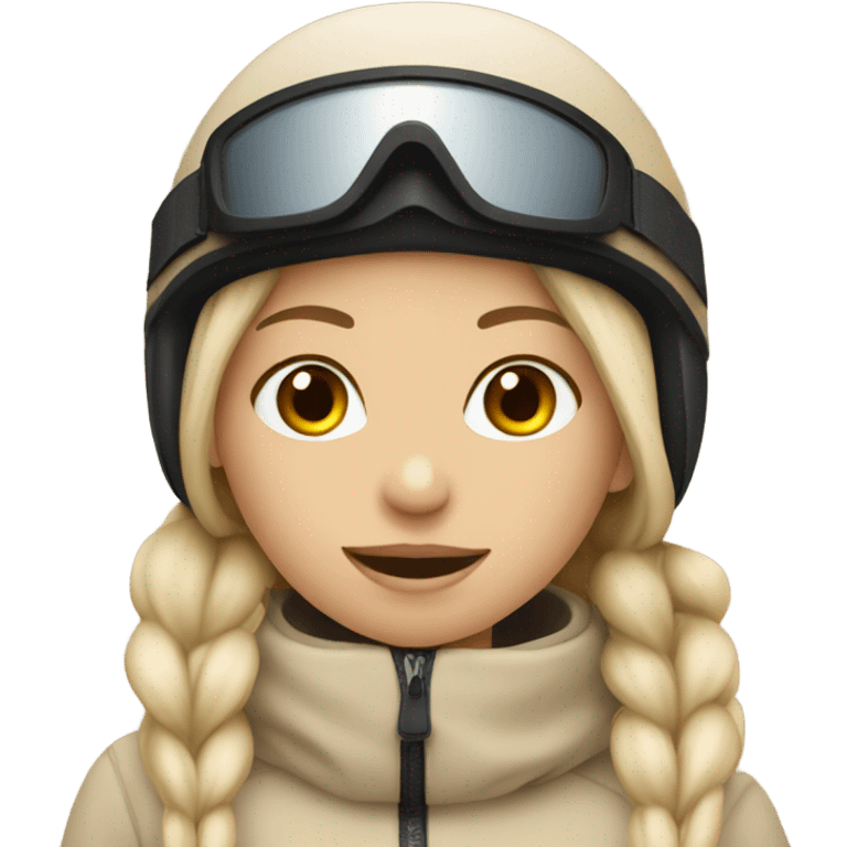 Girl on ski beige emoji