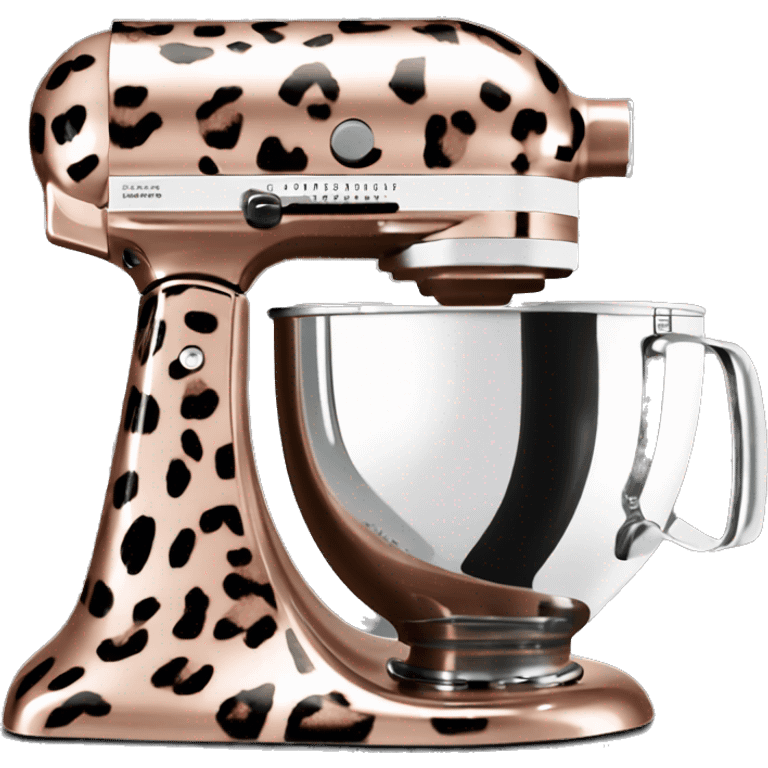 Realistic leopard print rose gold kitchenaid mixer.  emoji