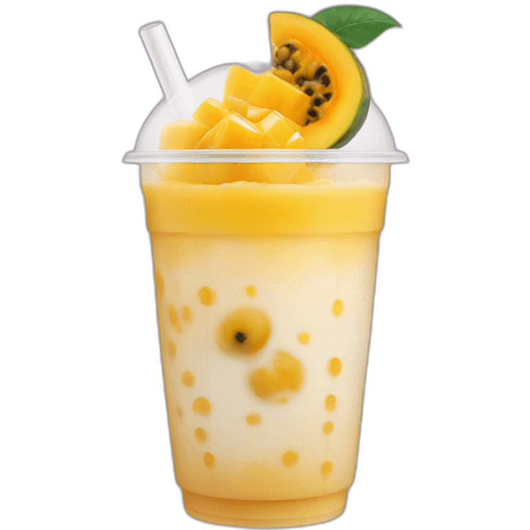 passion fruit mango bubble tea emoji