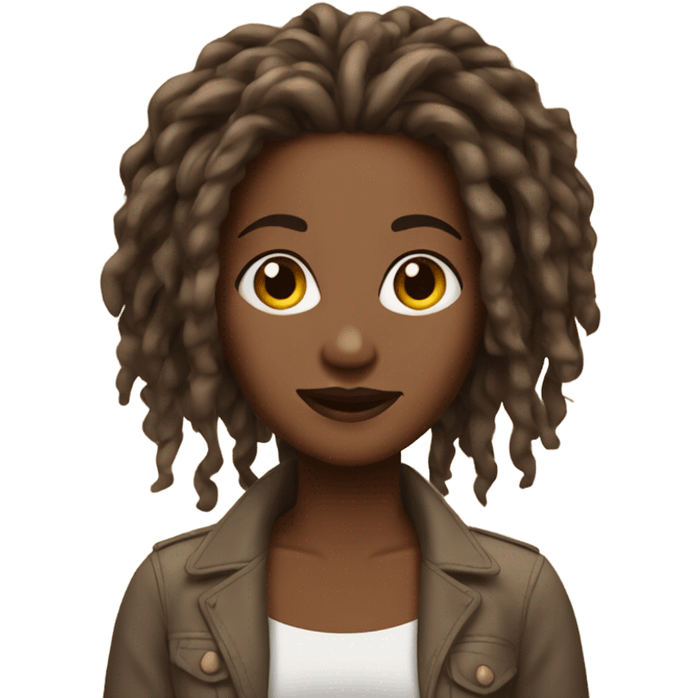 Brown beauty with locs emoji