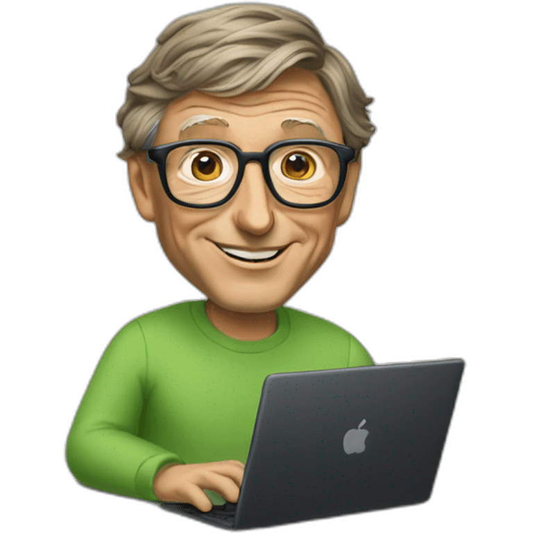 bill gates with a laptop emoji