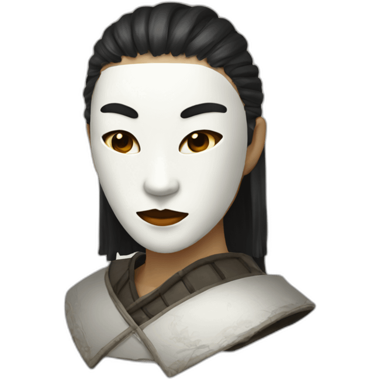 milk samurai woman mask emoji