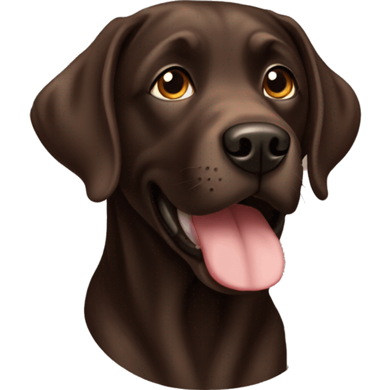 Dark brown Labrador named Coco emoji