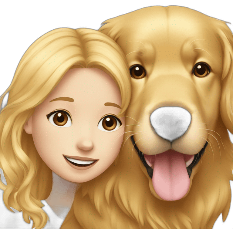 Golden retriever with girl emoji