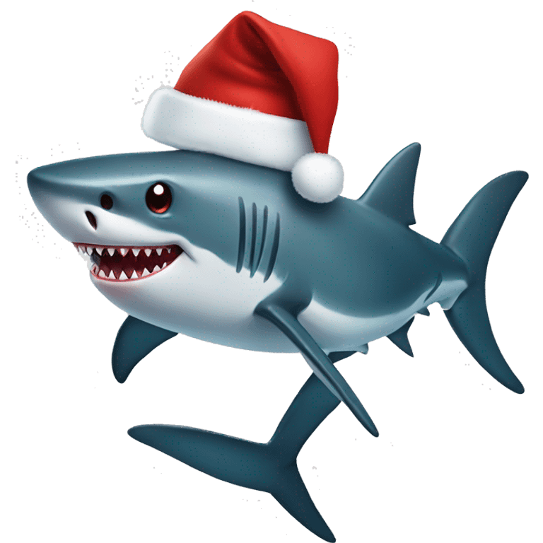 Shark with Cristmas emoji