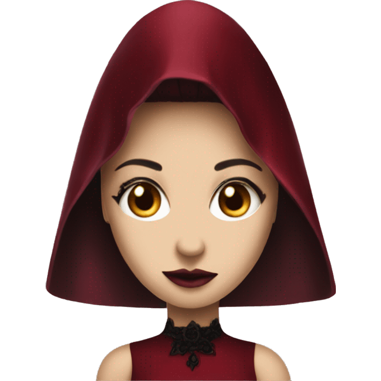  deep red gothic dress emoji