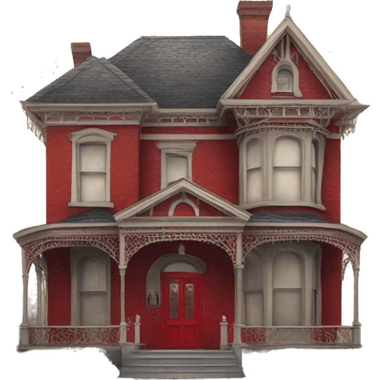 Victorian house with red door  emoji