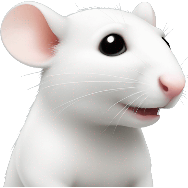 white rat , black nose emoji