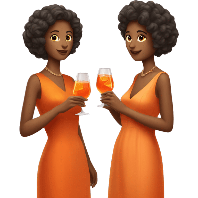 Three ladys drinking aperol spritz emoji