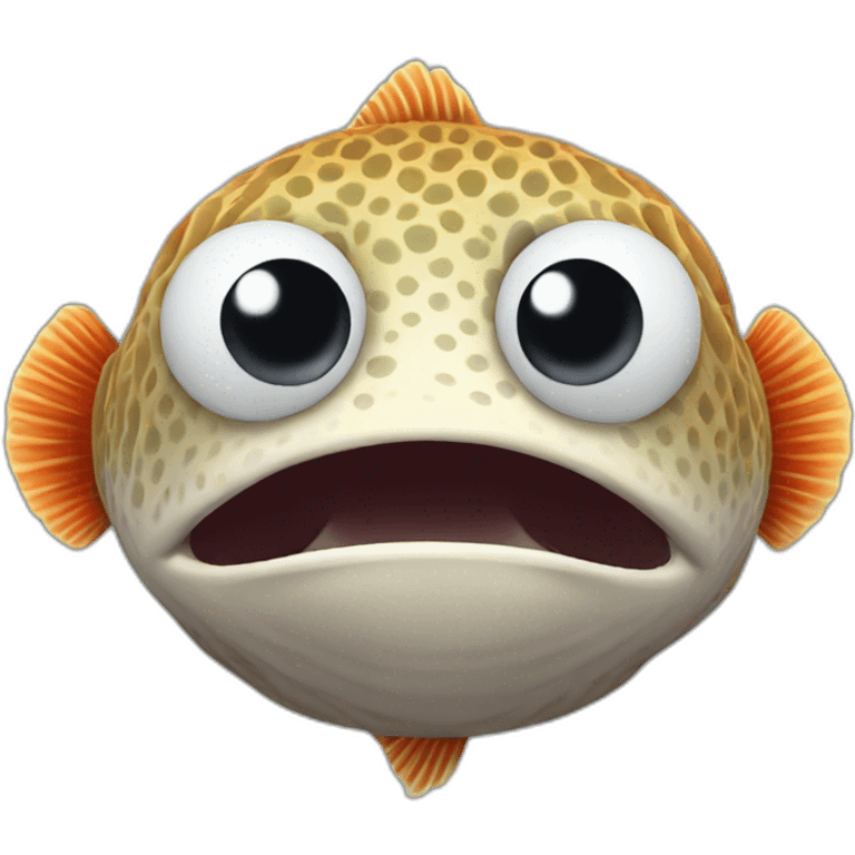 puffper fish face man  emoji