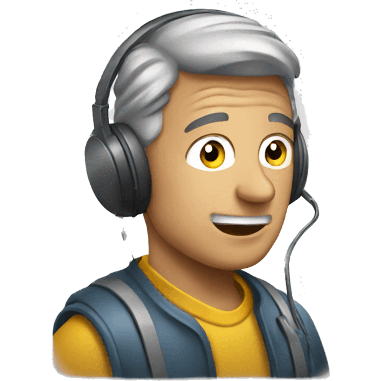 Man listening to radio emoji