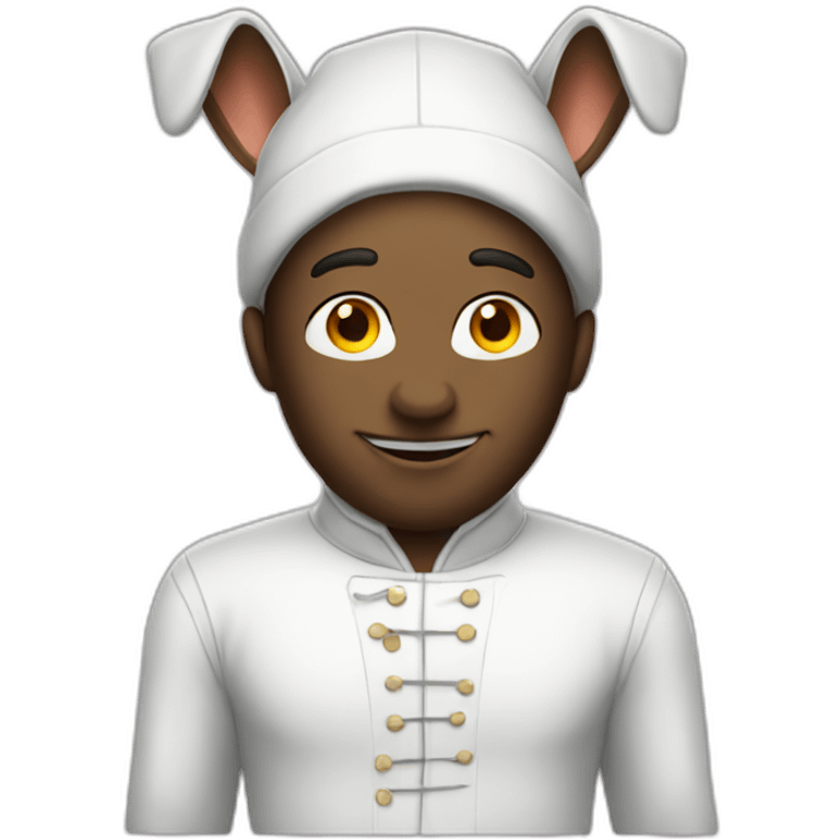 Man in white rabbit costume emoji