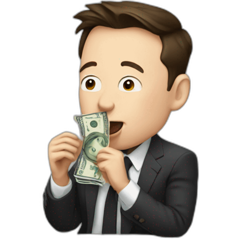 Elon musk eating money emoji